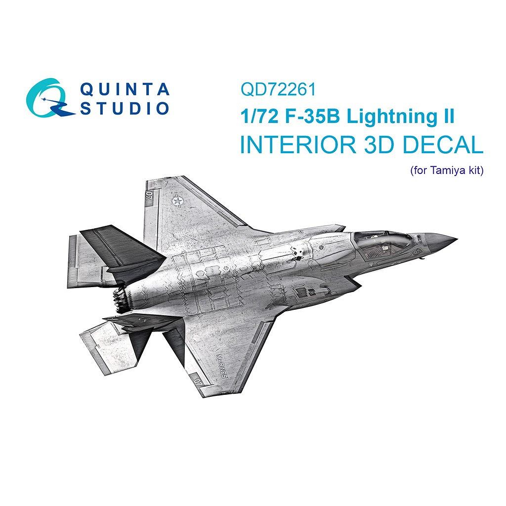 【新製品】QD72261 1/72 ロッキード・マーティン F-35B ライトニングII 内装カラー3Dデカール (タミヤ用)