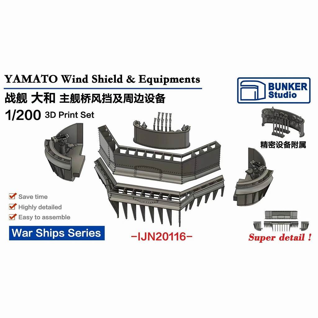 【新製品】IJN20116 日本海軍 戦艦 大和用 遮風装置&装備 【ネコポス規格外】