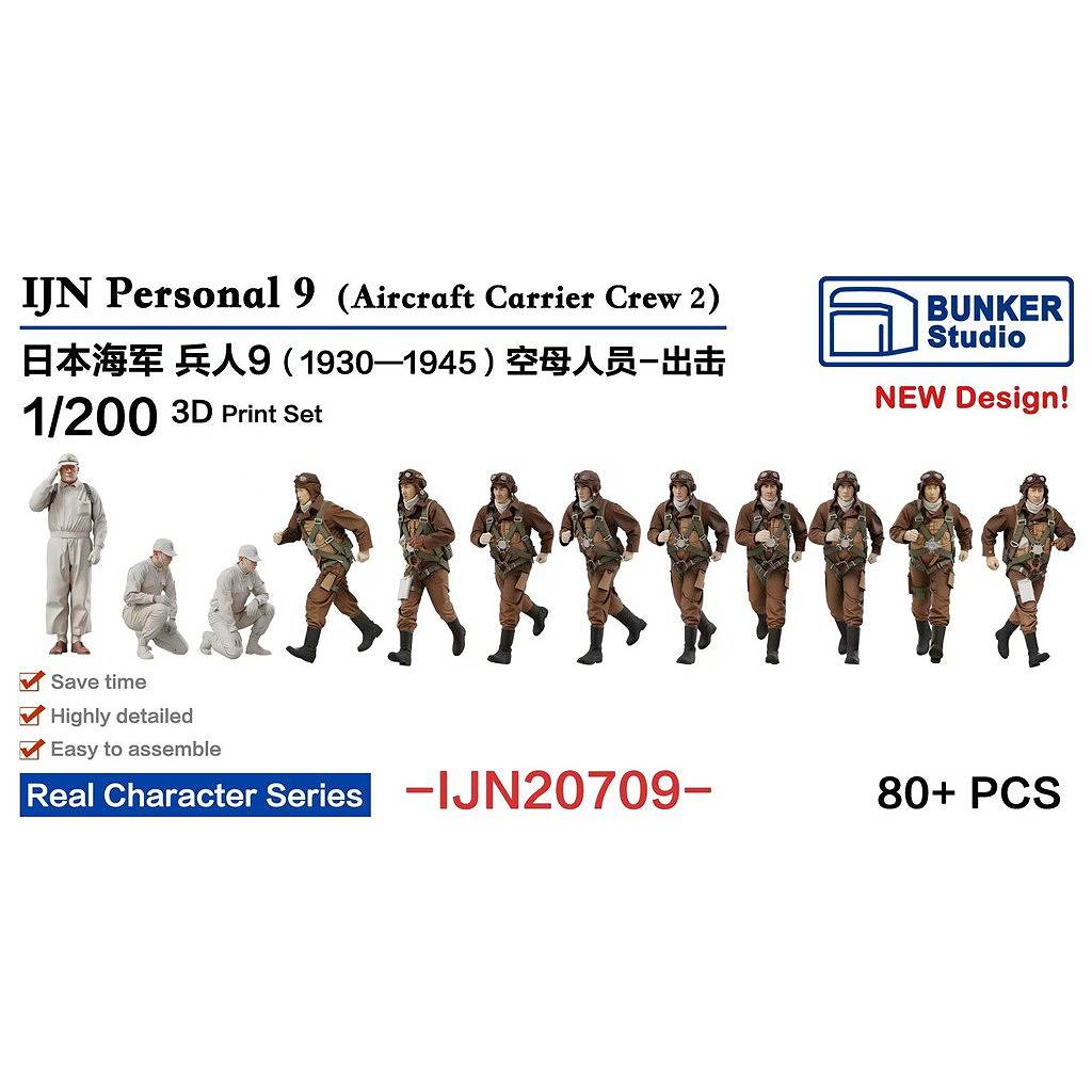 【新製品】IJN20709 日本海軍 フィギュアセット9 1930-45年 航空母艦クルー2 【ネコポス規格外】