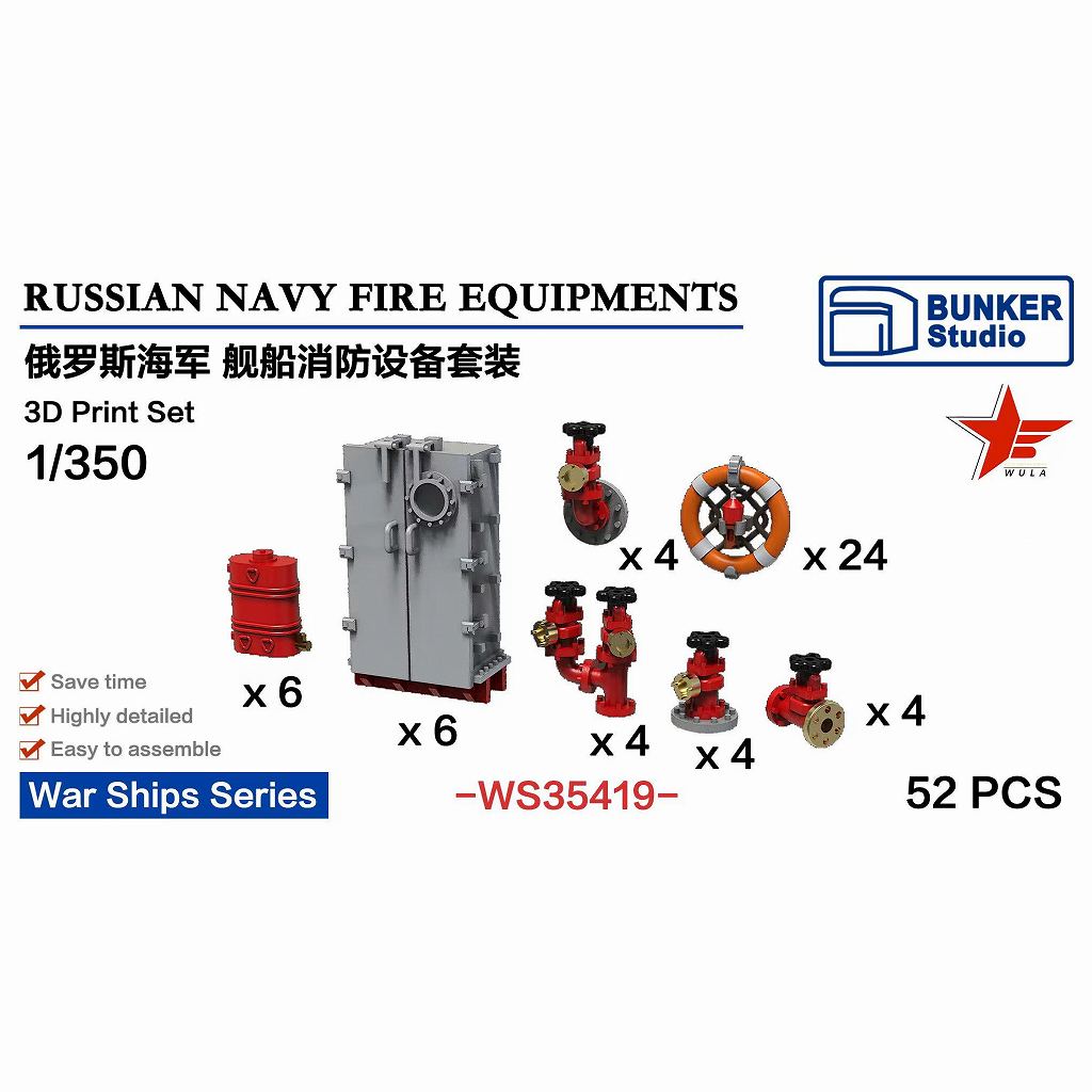 【新製品】WS35419 1/350 現用 露海軍 消火設備セット 【ネコポス規格外】