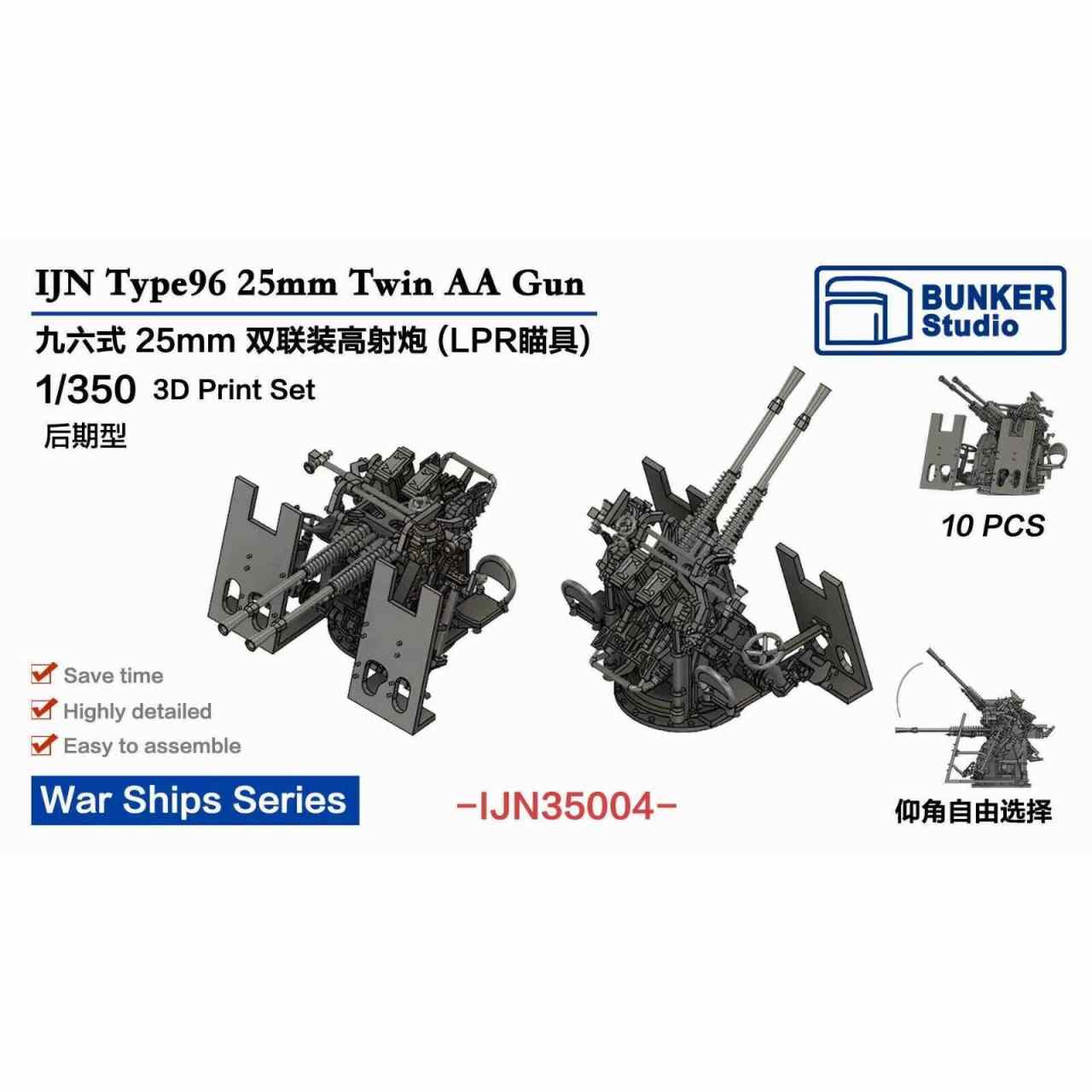 【再入荷】IJN35004)日本海軍 九六式25mm連装機銃 LPR照準器 (後期型)w/防盾