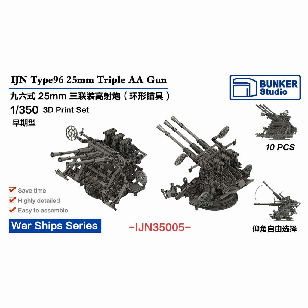 【新製品】IJN35003 日本海軍 九六式25mm三連装機銃 (環式照準器) (初期型)