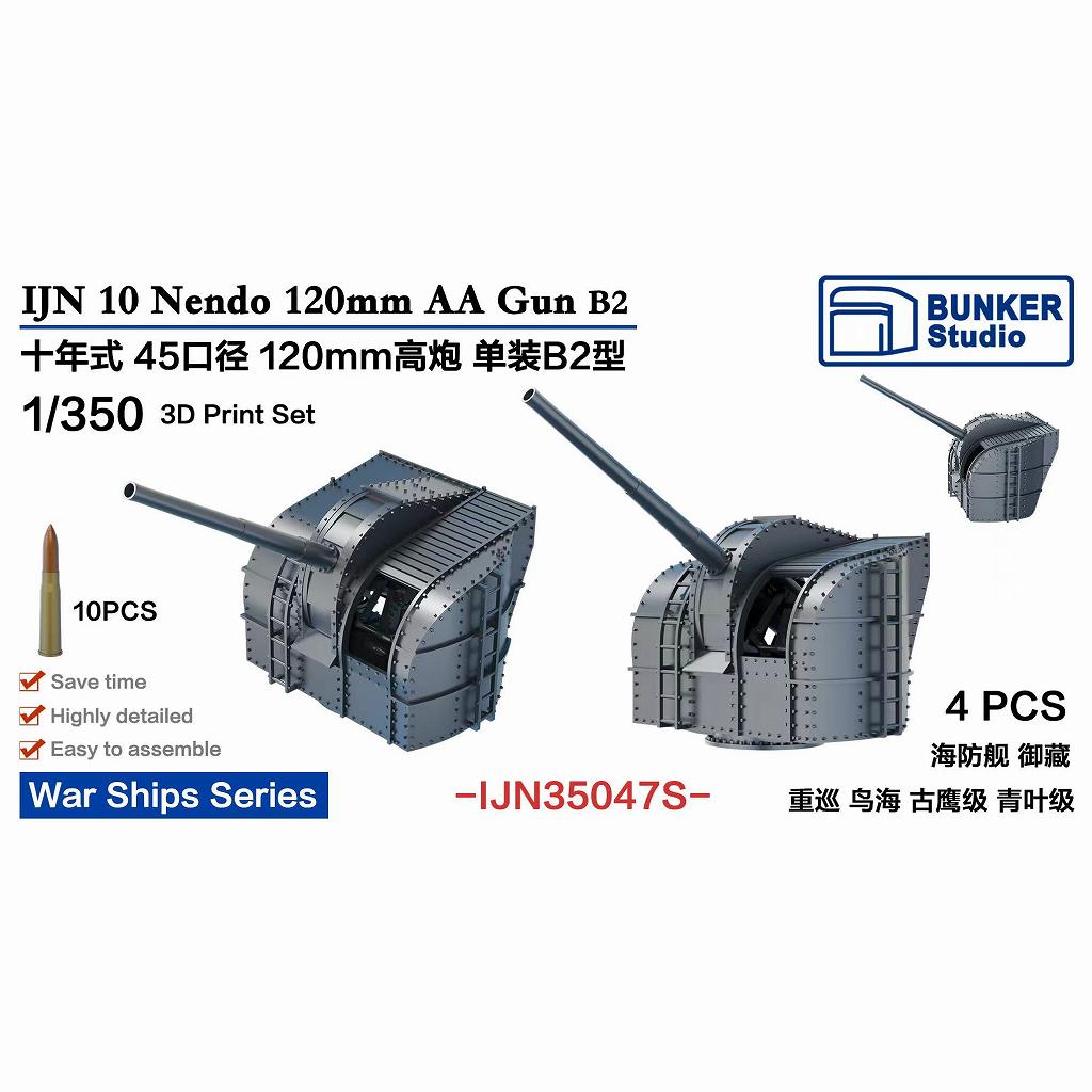 【新製品】IJN35047S 日本海軍 45口径十年式12cm高角砲B2型 【ネコポス規格外】