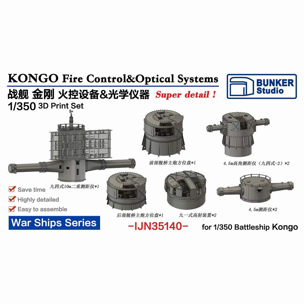 【新製品】IJN35140 日本海軍 戦艦 金剛 火器管制装置 & 光学兵器セット 【ネコポス規格外】