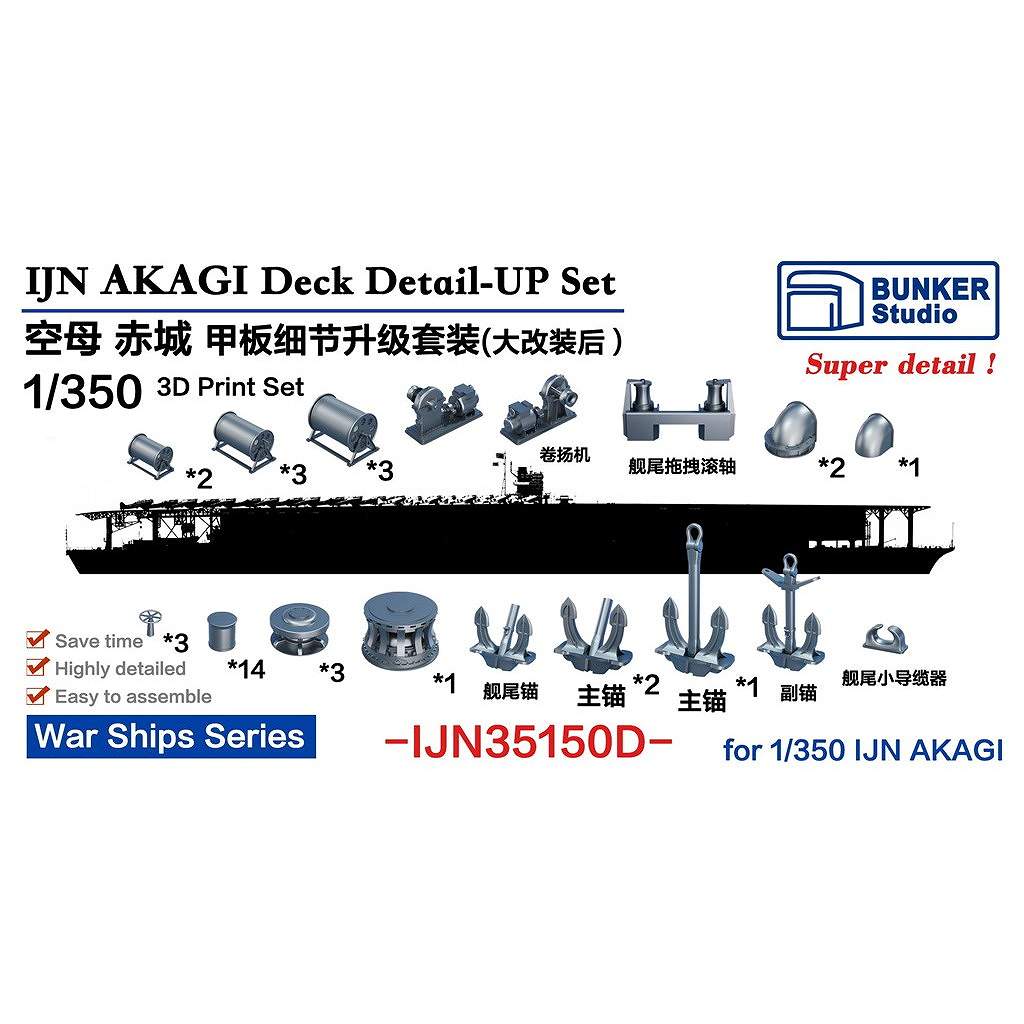 【新製品】IJN35150D 日本海軍 航空母艦 赤城 飛行甲板 ディテールアップセット 【ネコポス規格外】