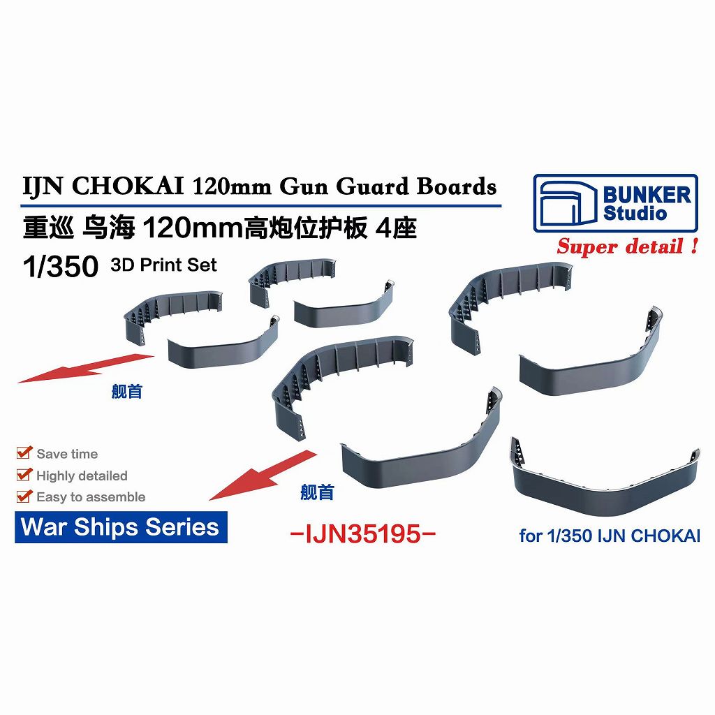 【新製品】IJN35195 日本海軍 重巡洋艦 鳥海 12cm高角砲 防護版 【ネコポス規格外】