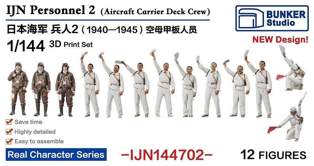 【新製品】IJN144702 日本海軍 フィギュアセット2 航空母艦甲板 1930-1945 【ネコポス規格外】