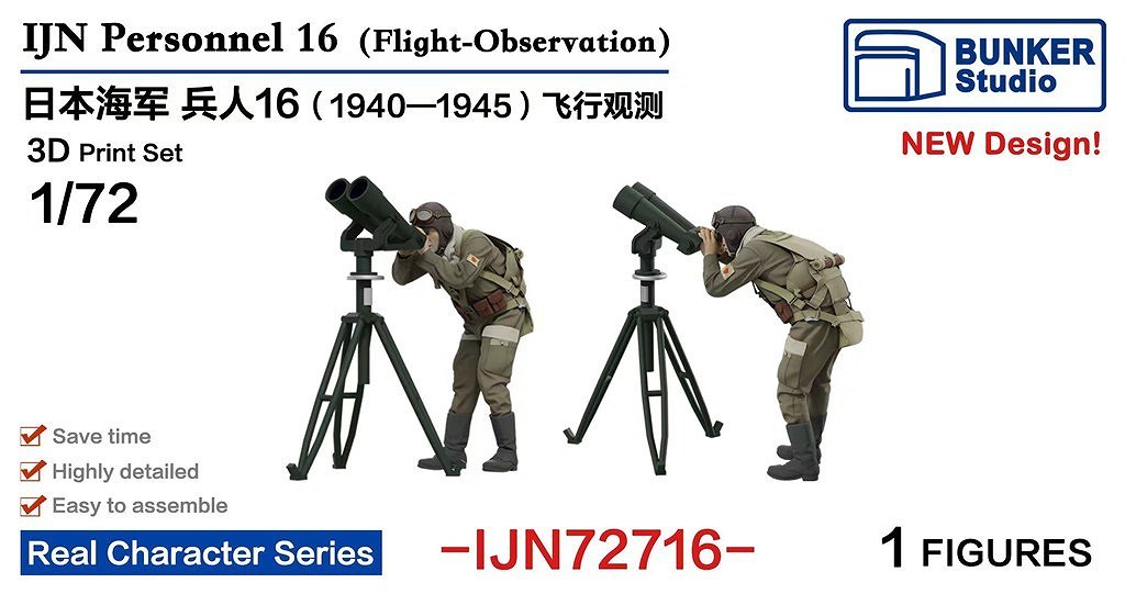 【新製品】IJN72716 日本海軍 フィギュアセット16 飛行観測 1930-1945 【ネコポス規格外】
