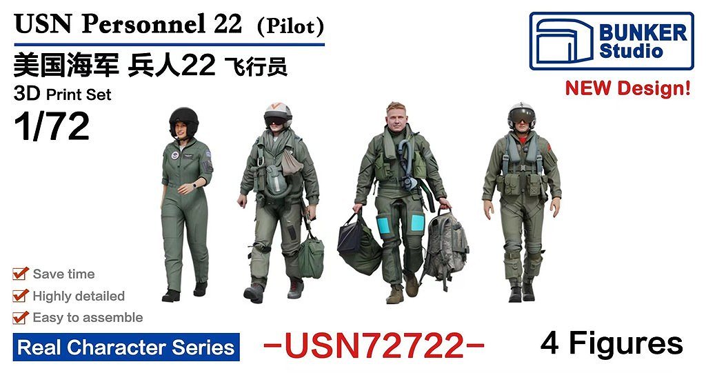 【新製品】USN72722 米国海軍 フィギュアセット22 パイロット【ネコポス規格外】