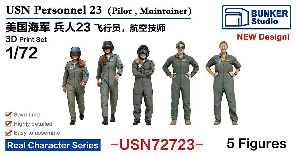 【新製品】USN72723 米国海軍 フィギュアセット23 パイロット・航空整備士 【ネコポス規格外】