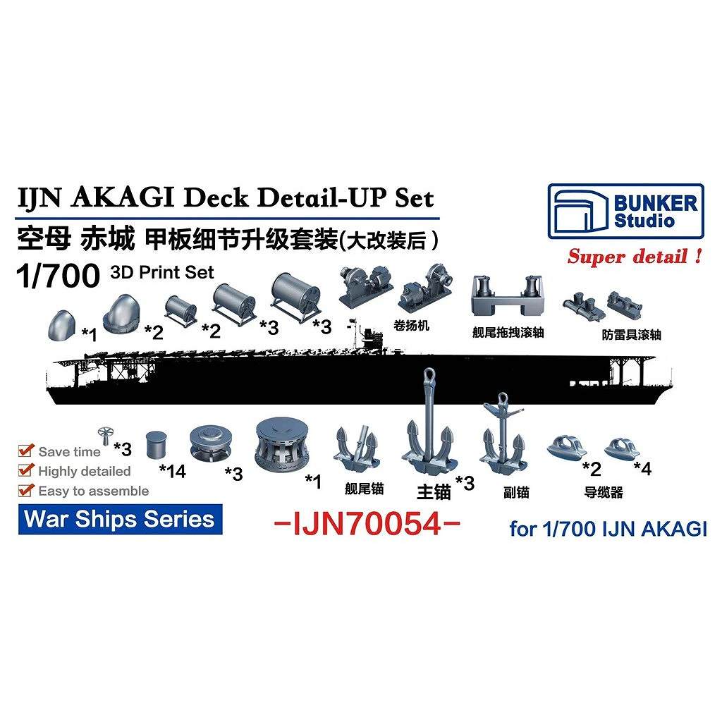 【新製品】IJN70054 日本海軍 航空母艦 赤城(大改装後) 甲板ディテールアップセット 【ネコポス規格外】