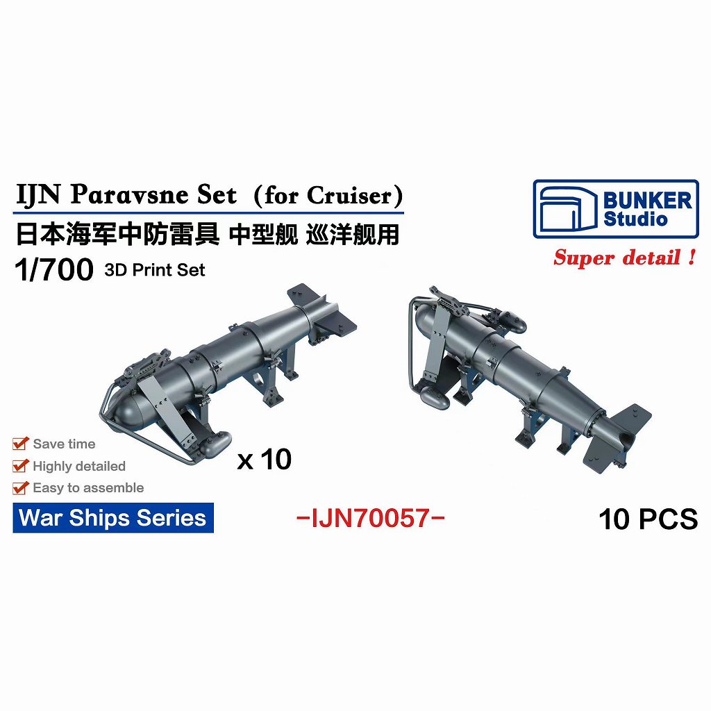 【新製品】IJN70057 日本海軍 中型パラベーンセット 巡洋艦用 【ネコポス規格外】