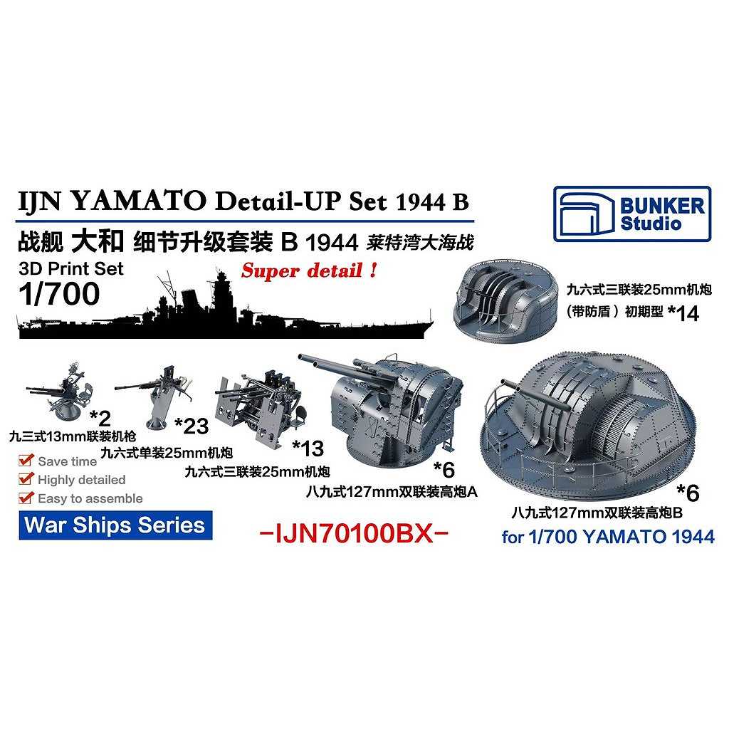 【新製品】IJN70100BX 日本海軍 戦艦 大和 ディテールアップセットB 1944年 レイテ沖海戦 バリューパック 【ネコポス規格外】