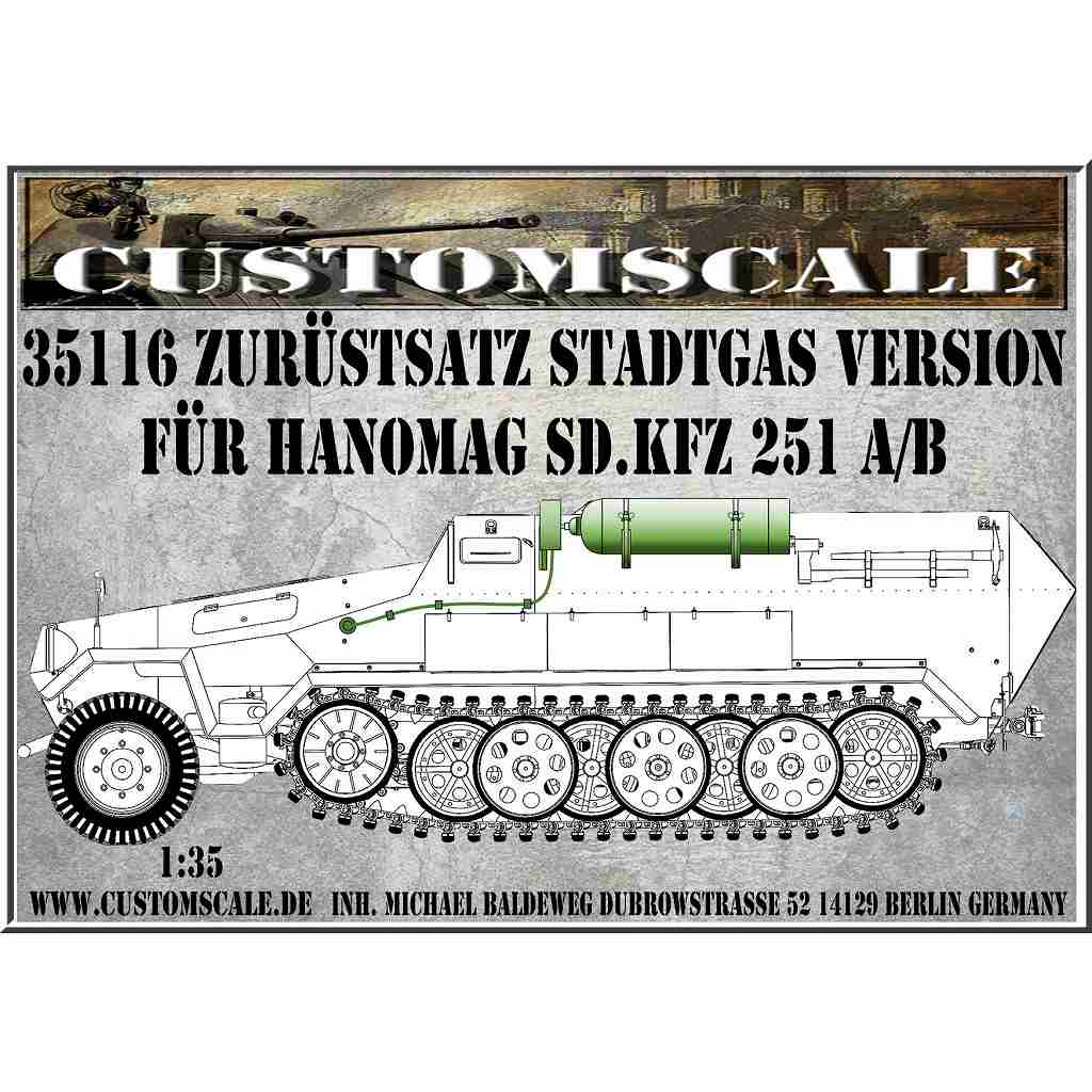 【新製品】35116 1/35 ドイツ Sd.Kfz.251A/B用 液化ガス燃料車コンバージョンセット