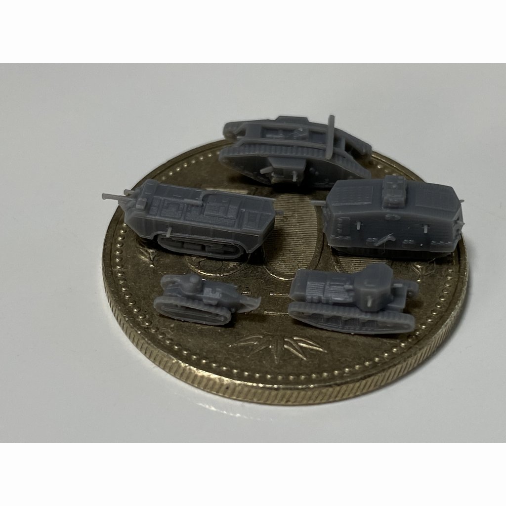 【再入荷】WW1 WWI 戦車セット マークIV, ルノーFT17, サンシャモン, A7V.ホイペット