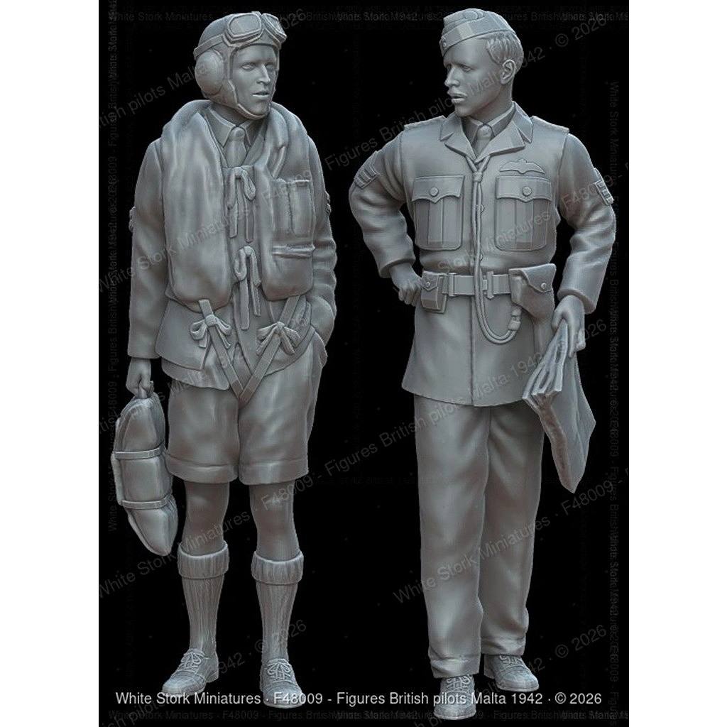 【新製品】F48009 1/48 イギリス空軍 パイロット マルタ島 1942年 【ネコポス規格外】