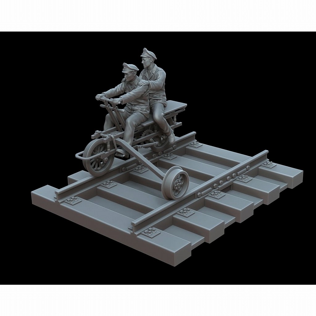 【新製品】M72003 1/72 軍用鉄道の手押し車とドイツ兵2体 【ネコポス規格外】