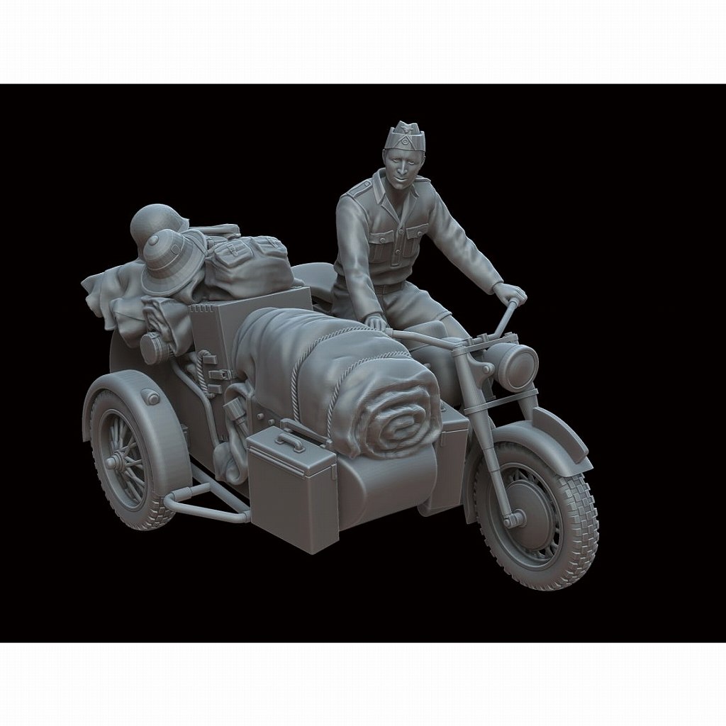 【新製品】M72004 1/72 サイドカー付き軍用BMW R75とDAK兵士 【ネコポス規格外】
