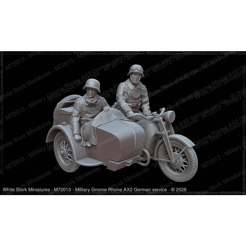 【新製品】M72013 1/72 ドイツ軍仕様 グノーム・ローヌ AX2 オートバイ (オートバイ1台+乗員) 【ネコポス規格外】