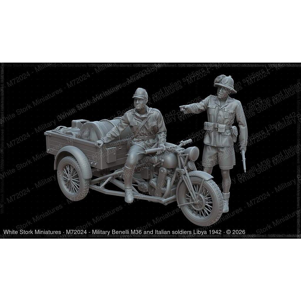 【新製品】M72024 1/72 ベネリ M36とイタリア兵 リビア 1942(車両1台+兵士フィギュア) 【ネコポス規格外】