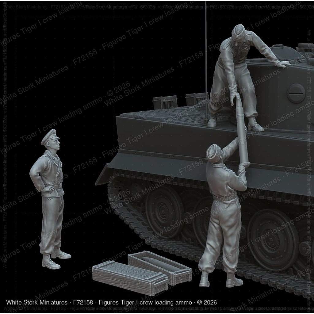 【新製品】F72158 1/72 ティーガーI 戦車兵 弾薬搭載作業(3体) 【ネコポス規格外】