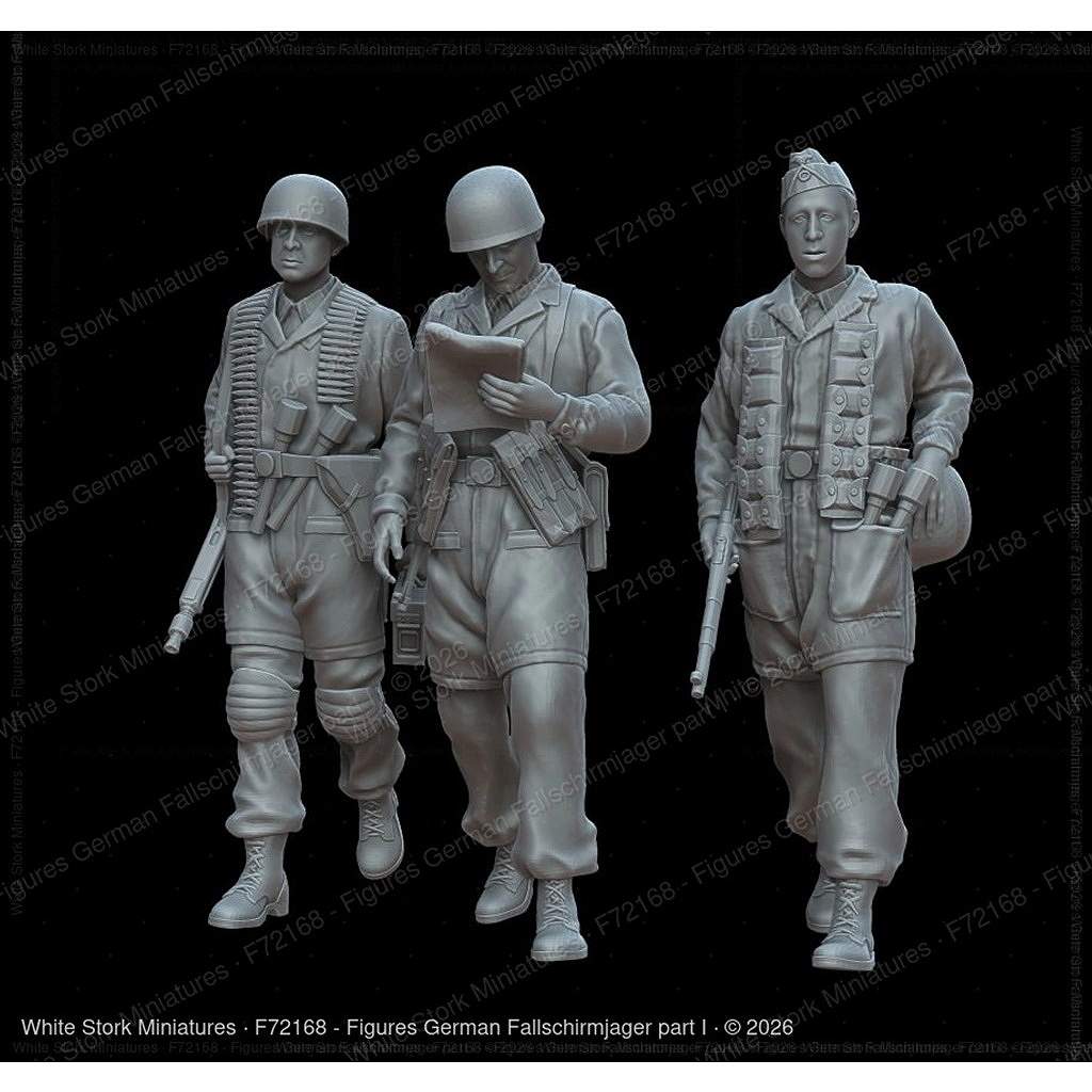 【新製品】F72168 1/72 ドイツ空挺兵 Part 1(作戦を確認して前進、3体) 【ネコポス規格外】