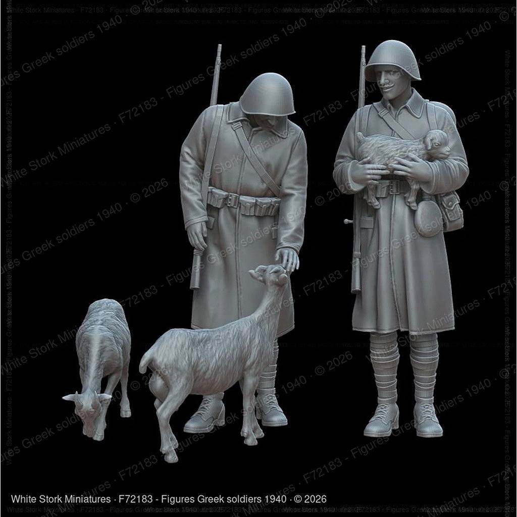 【新製品】F72183 1/72 1940年 ヤギ(3体)と戯れるギリシャ兵(2体) 【ネコポス規格外】