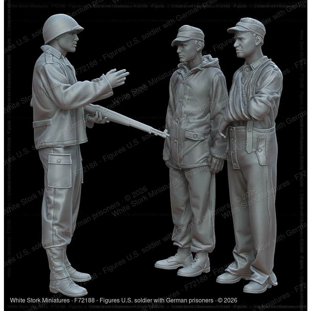 【新製品】F72188 1/72 ドイツ軍捕虜を護送するアメリカ兵3体 【ネコポス規格外】