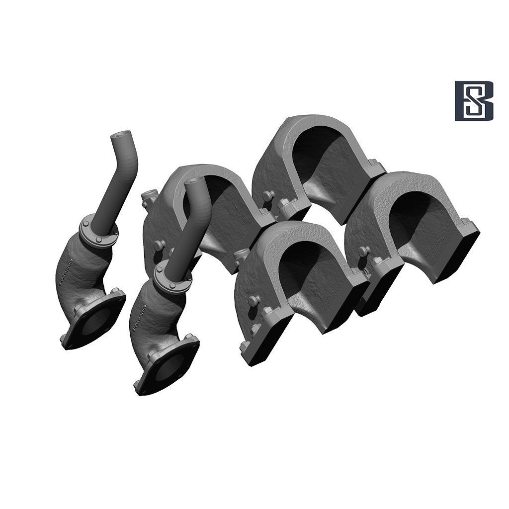 【新製品】BSKC35023 1/35 WWII ドイツ キングタイガー/ヤークトタイガー 排気管&装甲カバーセット