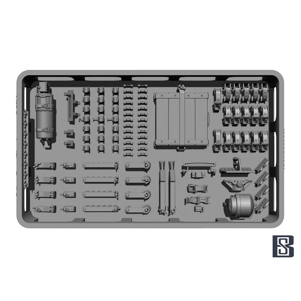 【新製品】BSKD35025 1/35 WWII ドイツ ヤークトタイガー駆逐戦車用ディテールセット(対空機銃架付)