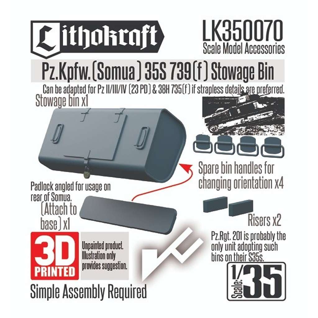 【新製品】LK35070 1/35 WWII ドイツ Pz.Kpfw.35S 739(f)(ソミュアS35)用雑具箱