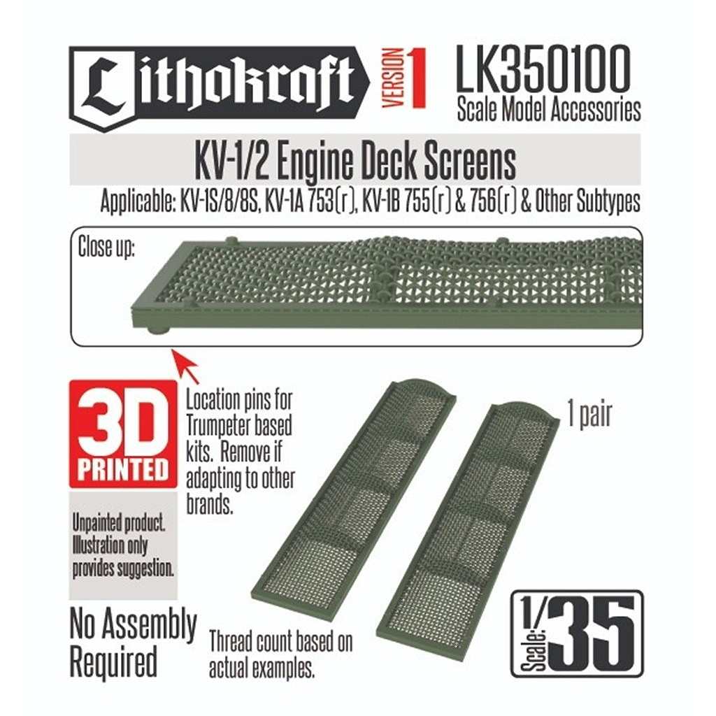 【新製品】LK35100 1/35 WWII 露/ソ KV-1/2重戦車 機関室グリル Ver.1(2個入)