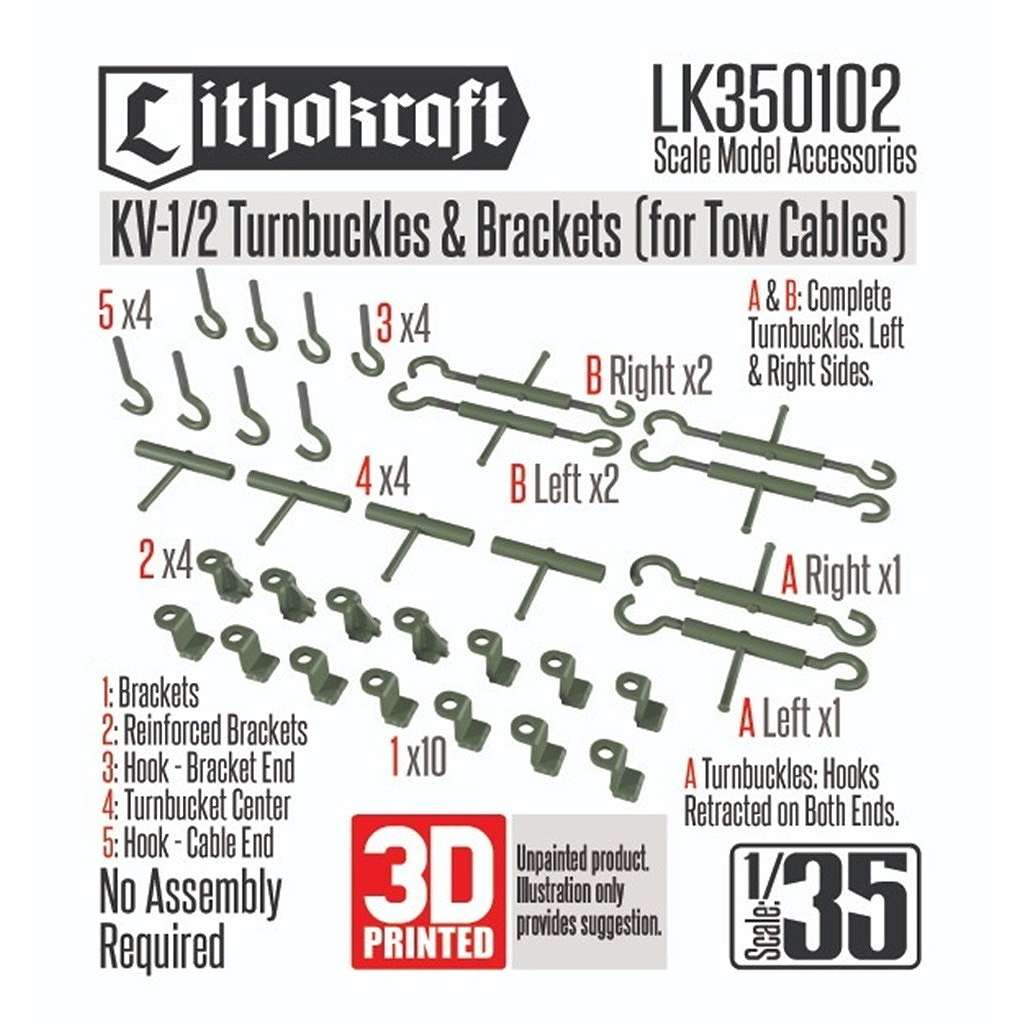 【新製品】LK35102 1/35 WWII 露/ソ KV-1/2重戦車 牽引ケーブル用ターンバックル&ブラケットセット