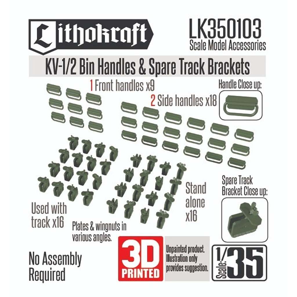 【新製品】LK35103 1/35 WWII 露/ソ KV-1/2重戦車 雑具箱ハンドル&予備履帯ブラケットセット