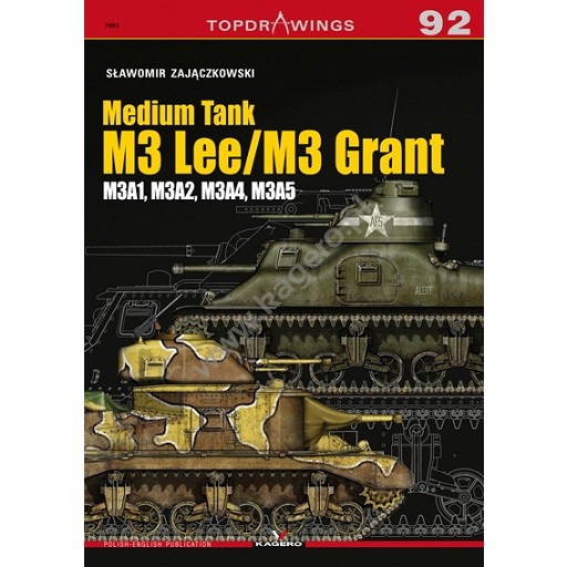 【新製品】TOPDRAWINGS 7092 Medium Tank M3 リー/M3 グラント M3A1、M3A2、M3A4、M3A5