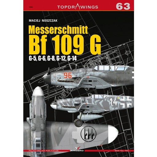 【新製品】TOPDRAWINGS 7063 メッサーシュミット Bf109G-5/G-6/G-8/G-12/G-14