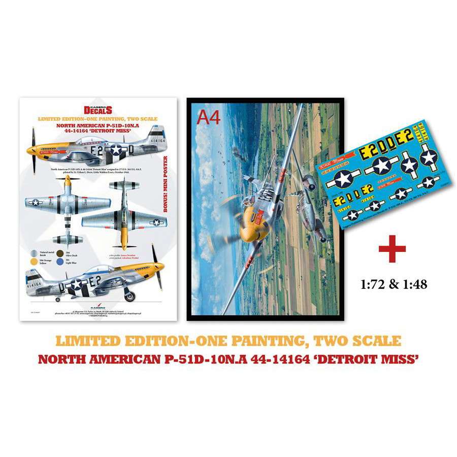 【新製品】D72482)ノースアメリカン P-51D-10N マスタング 1/72&1/48デカール