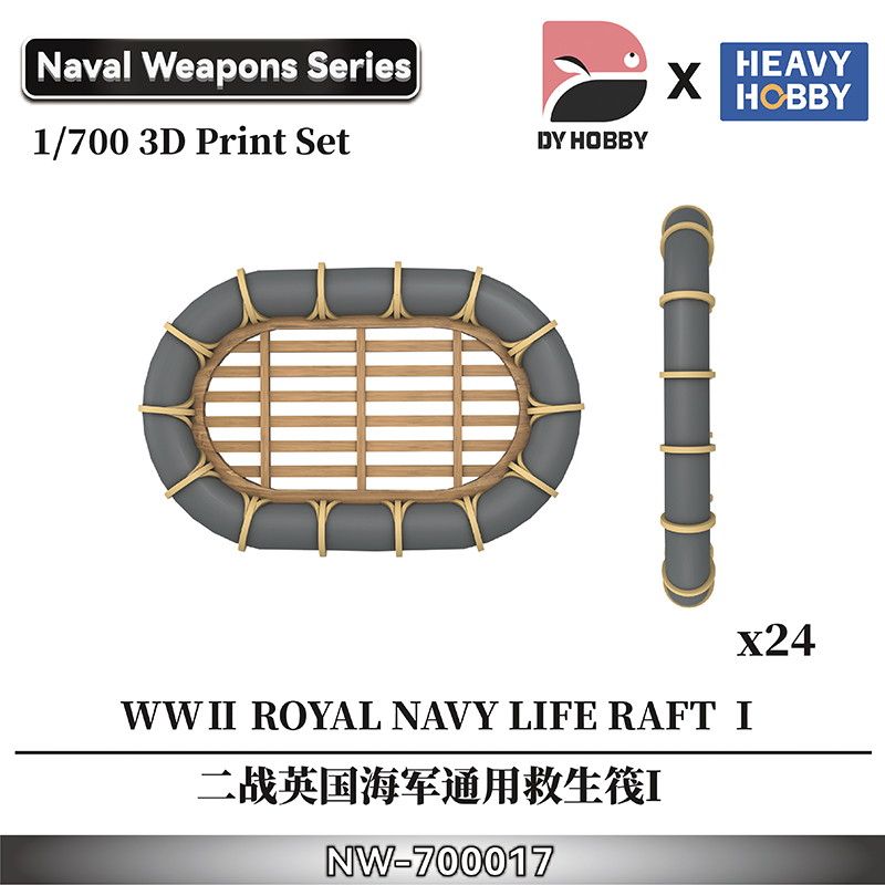 【新製品】NW-700017 1/700 WWII イギリス海軍 救命いかだ I(24個入)