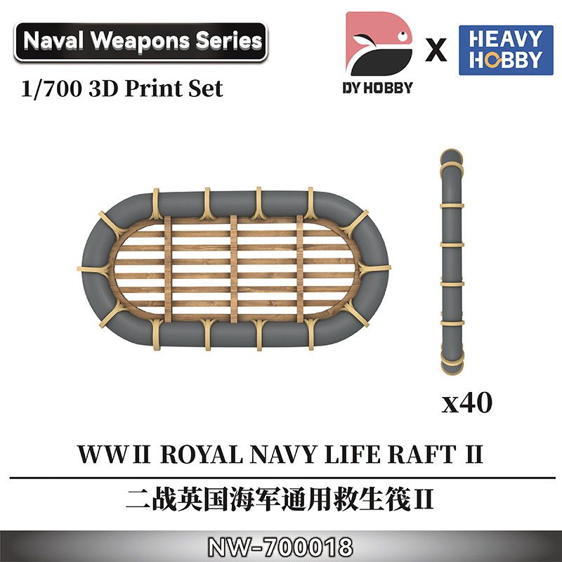 【再入荷】NW-700018 1/700 WWII イギリス海軍 救命いかだ II(40個入)