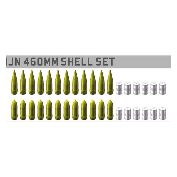 【新製品】EH-MA35001 1/350 日本海軍 大和型戦艦 460mm砲弾セット(九一式徹甲弾、三式通常弾、装薬、各12個入り)