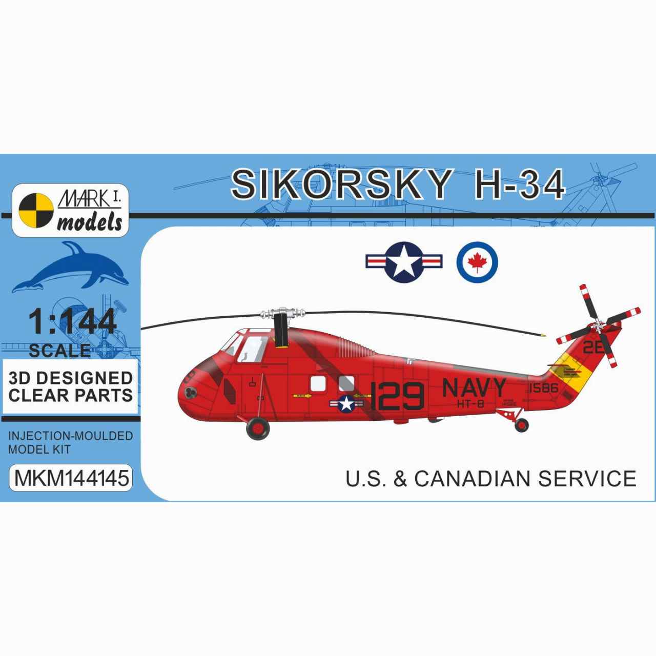 【新製品】MKM144145 1/144 シコルスキー H-34｢アメリカ & カナダ｣