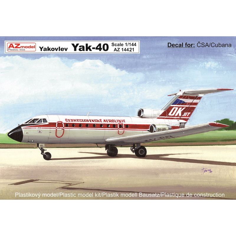 【新製品】AZ14421 Yak-40 旅客機 ｢チェコ航空、クバーナ航空｣