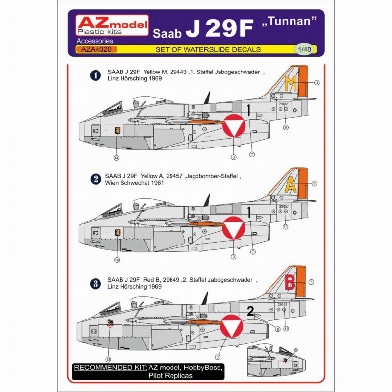【新製品】AZA4020)サーブ J29F テュナン オーストリア空軍