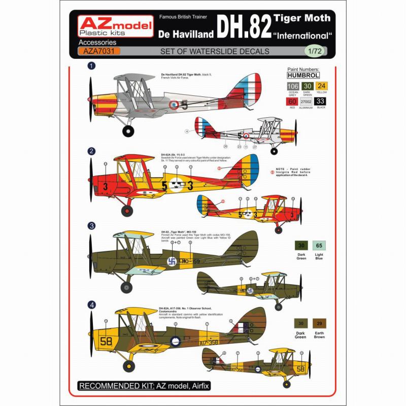 【新製品】AZA7031)デ・ハビランド DH.82 タイガーモス