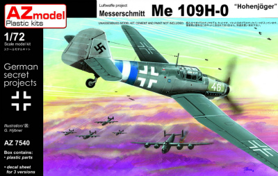 【再入荷】AZ7540 メッサーシュミット Bf109H-0 高高度戦闘機