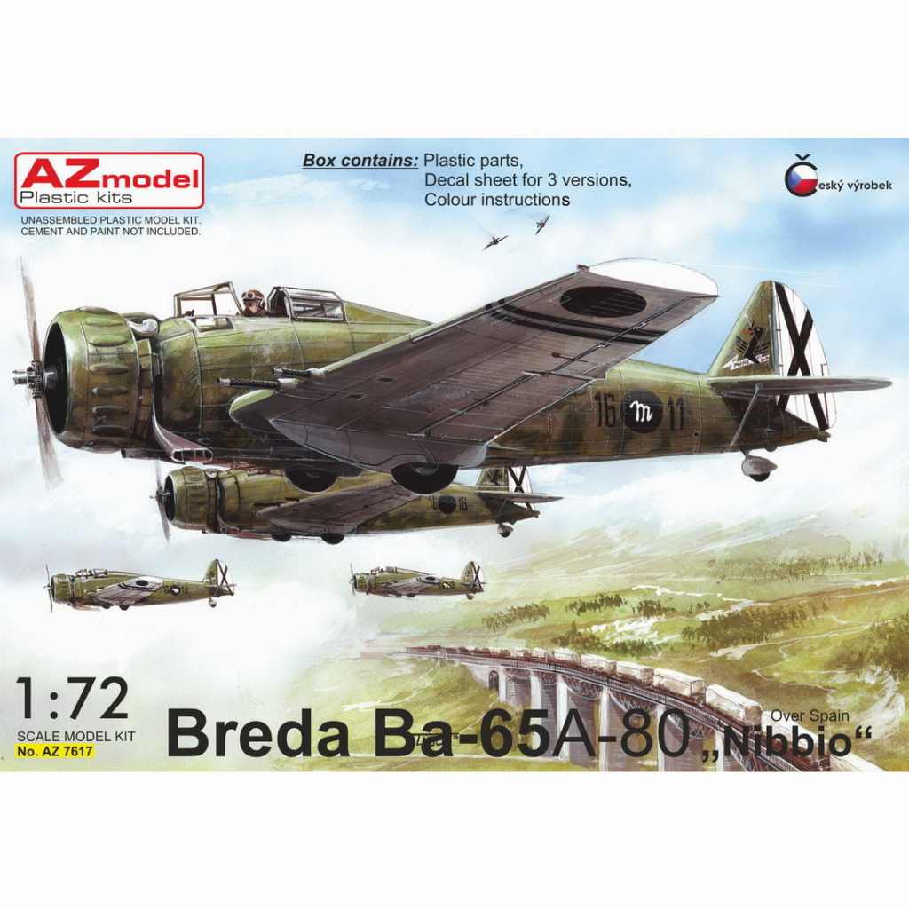 【新製品】AZ7617 ブレダ Ba65 フィアットA-80エンジン搭載機 ｢スペイン内戦｣