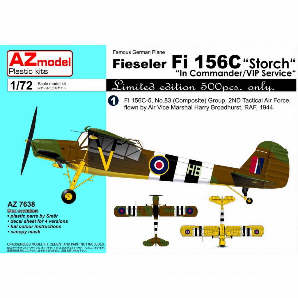 【新製品】AZ7638 フィゼラー Fi156C シュトルヒ ｢VIP機｣