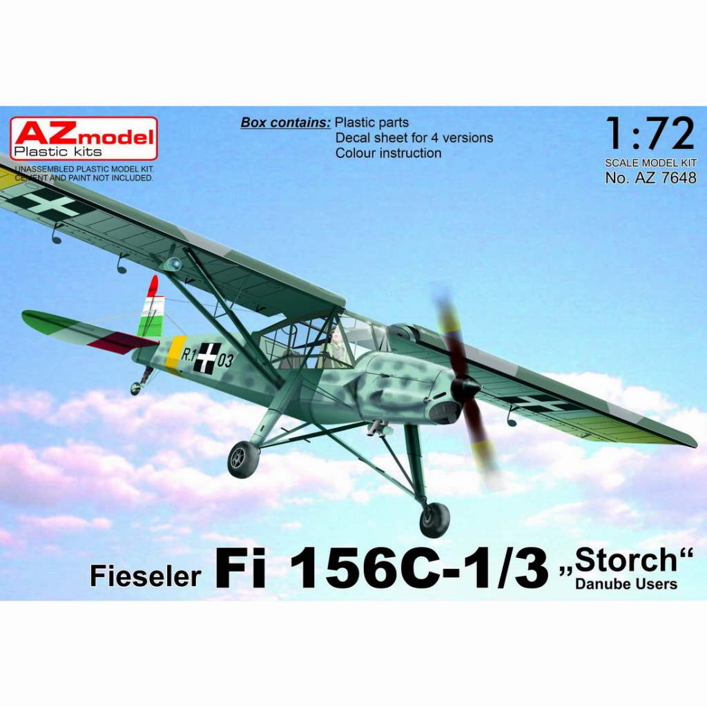 【新製品】AZ7648 フィゼラー Fi156C-1/3 シュトルヒ 「ドナウ川流域国」