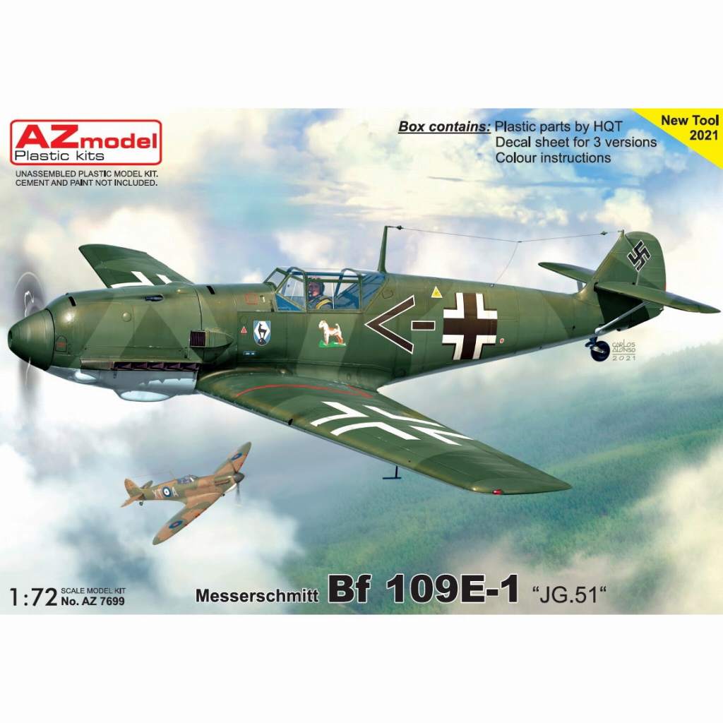 【新製品】AZ7699 1/72 メッサーシュミット Bf109E-1 ｢JG.51｣