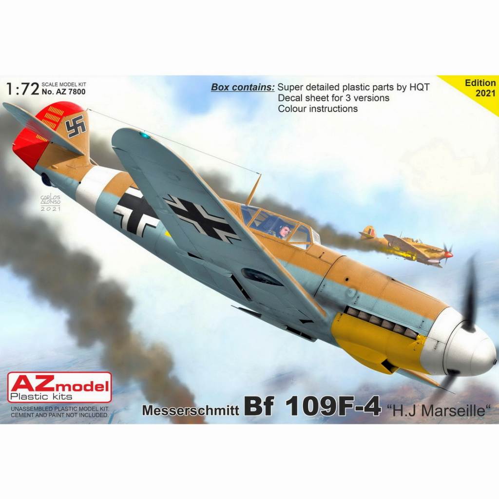 【新製品】AZ7800 1/72 メッサーシュミット Bf109F-4 ｢H.J.マルセイユ｣